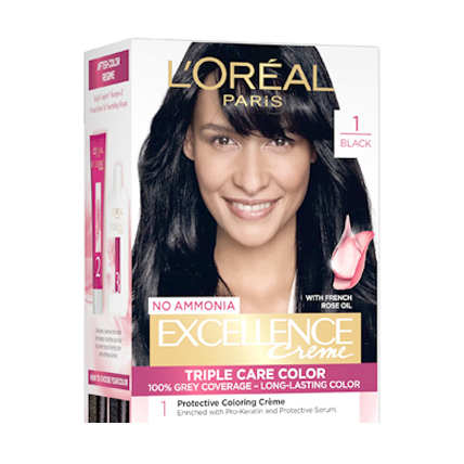 Loreal Paris Hair Colour Excellence Creme Black 1 